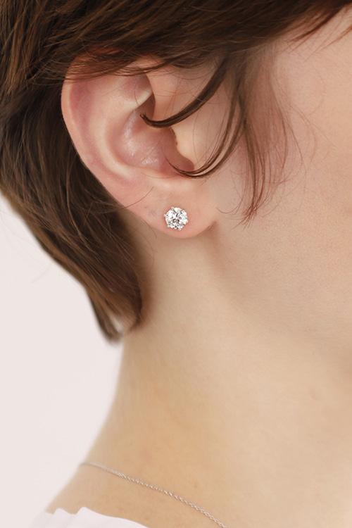 Silver925 Moissanite 1ct Earrings PS109E