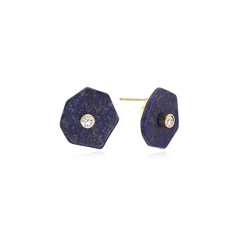 Silver925 Hexagon I Earrings PS087-1E