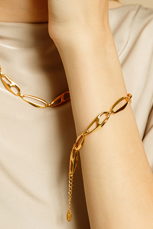 Silver925 Munch Chain Bracelet PS086B