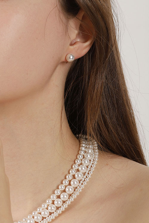 Silver925 SW Pearl Earrings 8mm PS083E