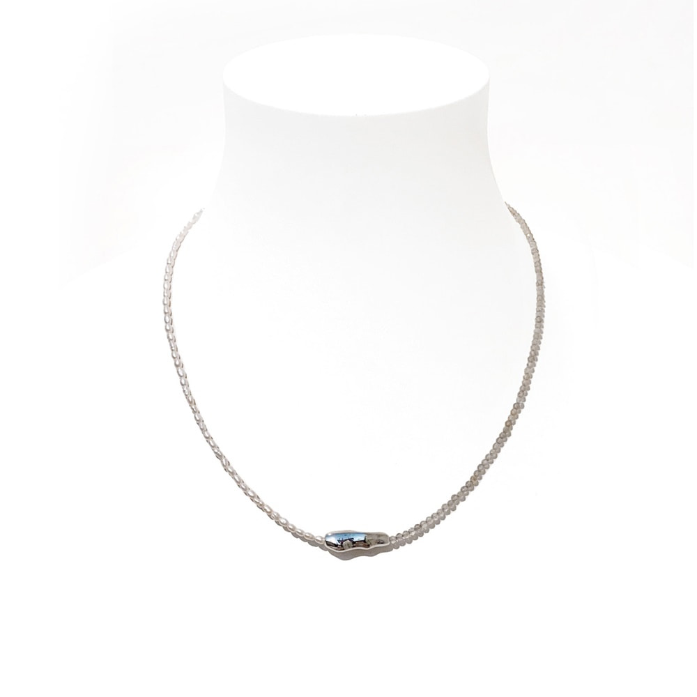 Silver925 Labradorite Fresh Water Pearl Necklace PS111N