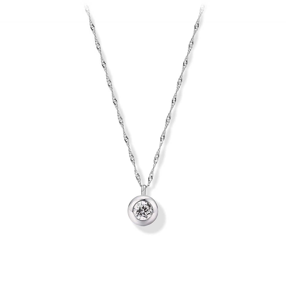 Drop Cubic Zirconia Ball Necklace PB112N