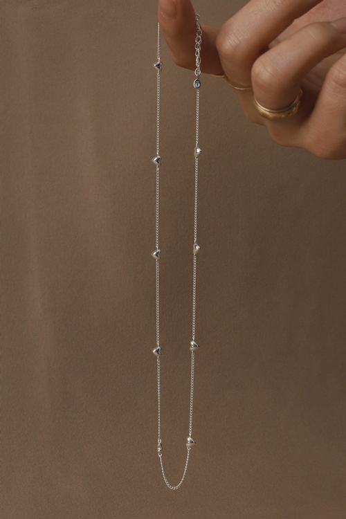Silver925 Romantic Mini Dot Heart Necklace PS152N