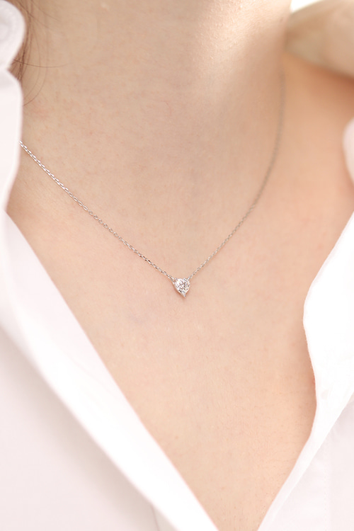Silver925 Moissanite 0.5ct Heart Shape Cut Necklace PS116N