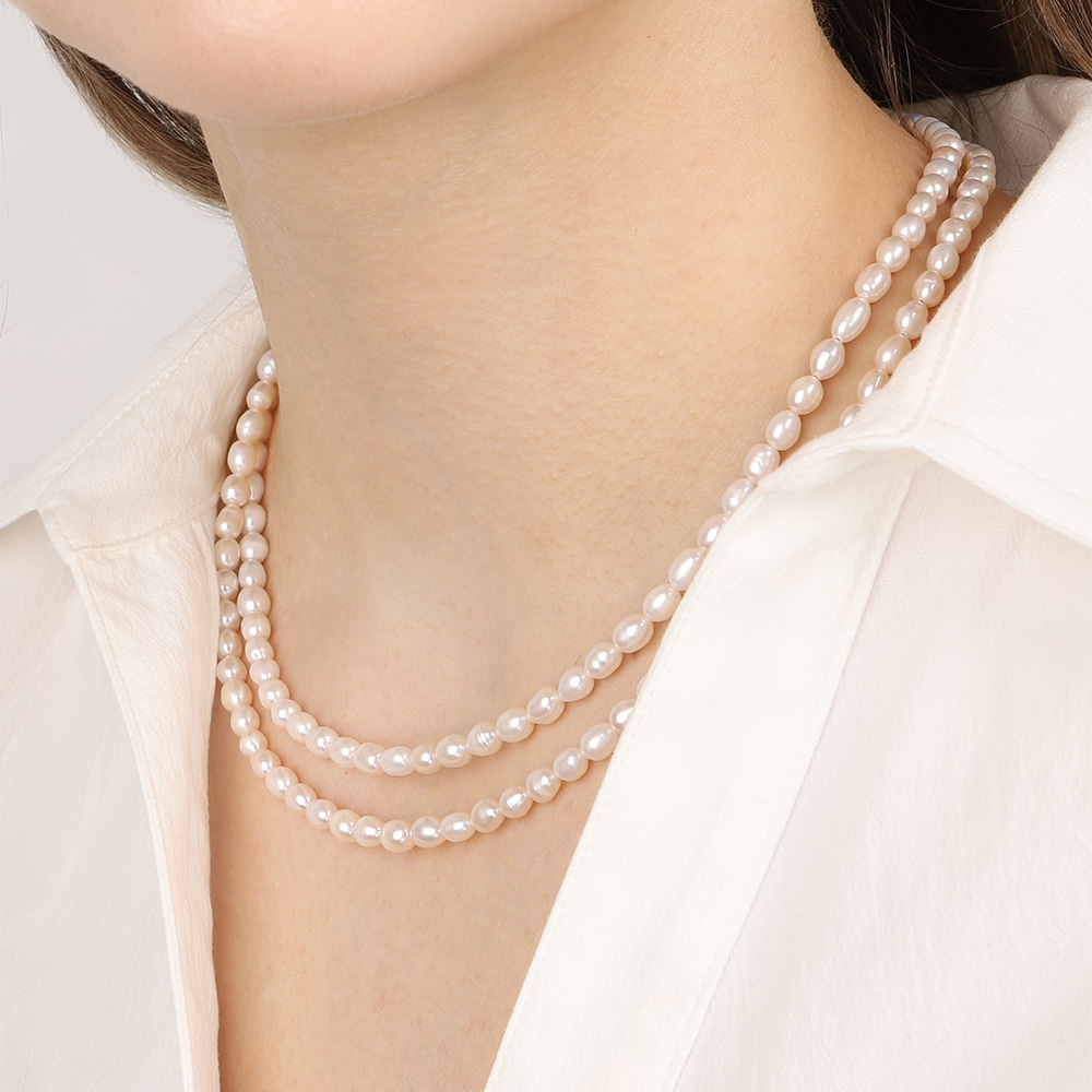 Silver925 Bob Fresh Water Pearl Necklace OZ-SV0115N