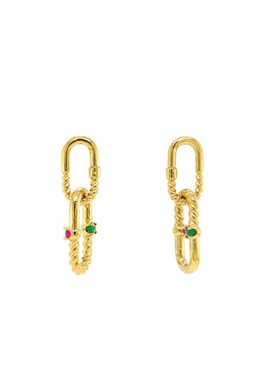 [Celeb Pick] Silver925 Ellipse Two-link Earrings PS019E