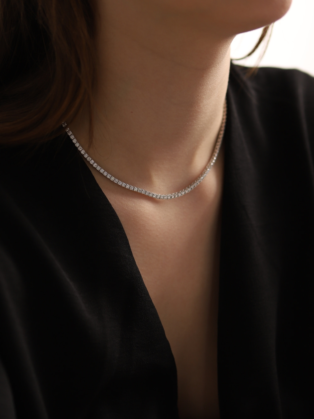 [Custom] Silver925 Moissanite Tennis Necklace PS099N