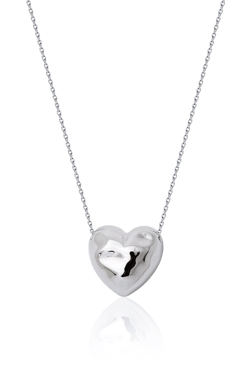 Hammered Bold Heart Necklace PB109N