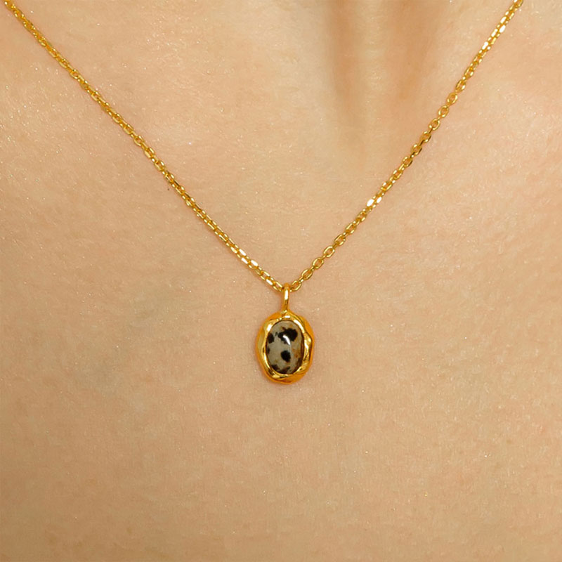 Silver925 Oval Stone Necklace PS015N