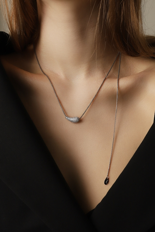 Cubic Pavé Waterdrop Moving Necklace PB146N
