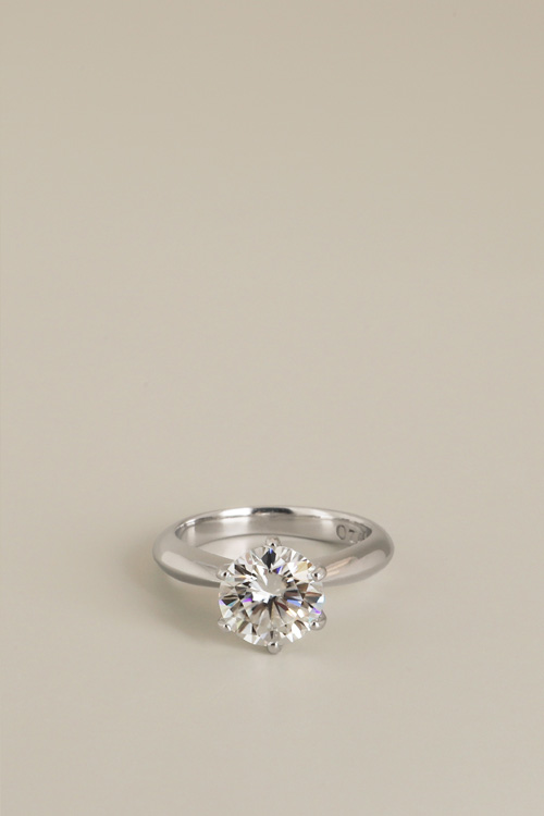[Custom] Silver925 Moissanite 2ct 6 Prong Setting Ring PS092-1R