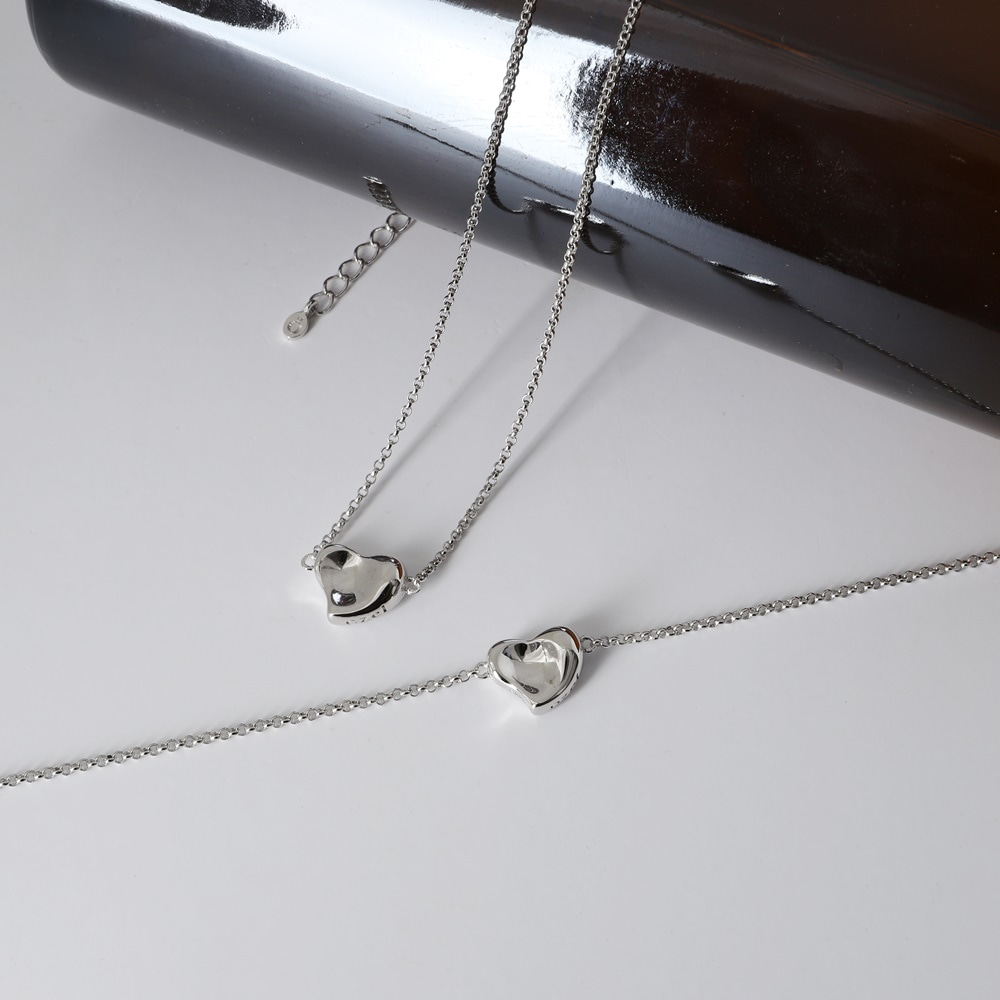 Silver925 Lovely Heart Pendant Necklace PS137N