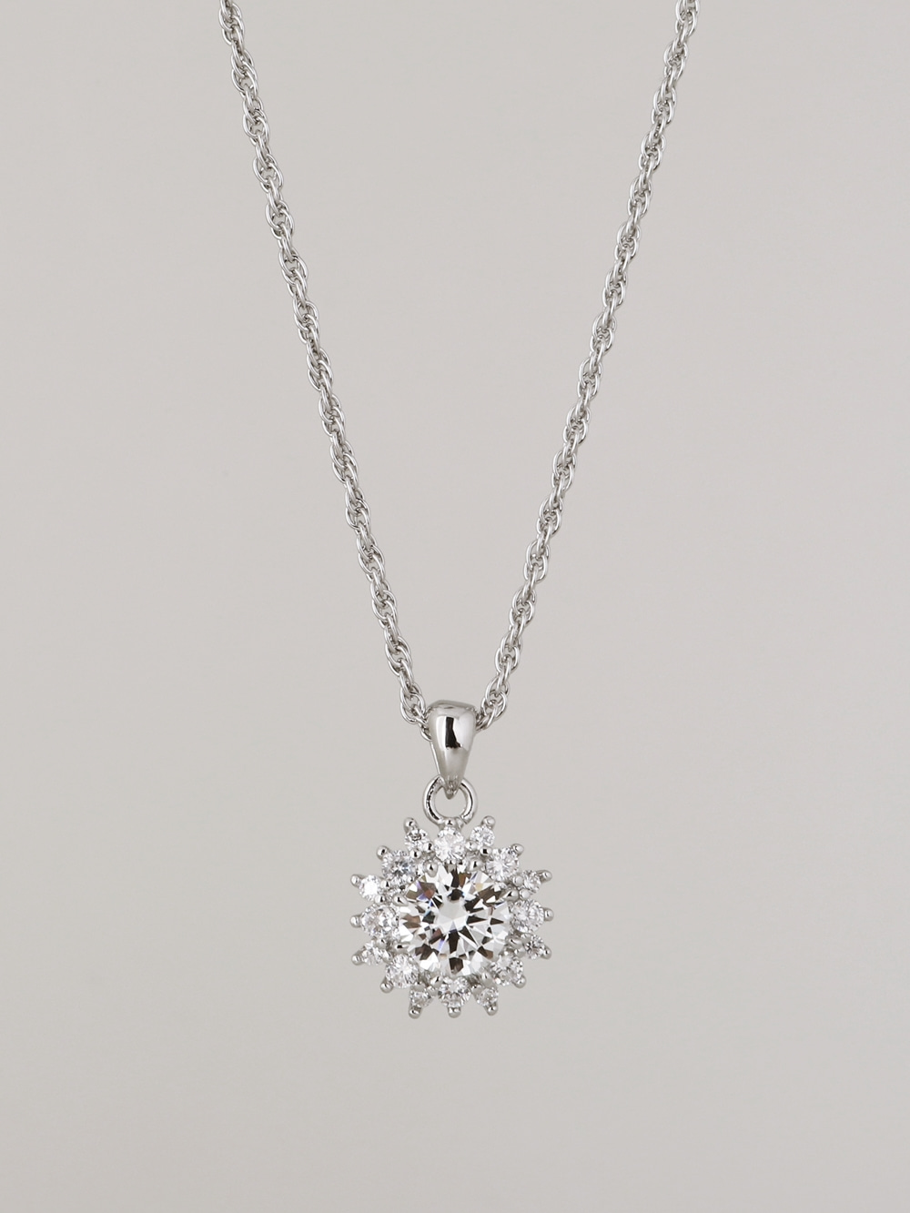 Silver925 Moissanite 1ct Halo Setting Necklace PS150N