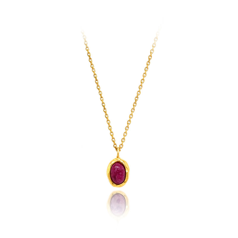 Silver925 Oval Stone Necklace PS015N