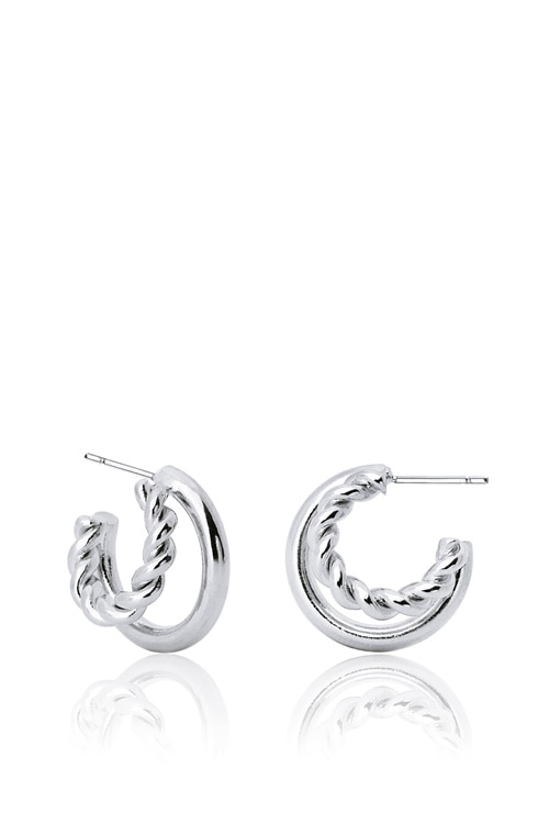 [Celeb Pick] Mixed Line Hoop Earrings PB107E