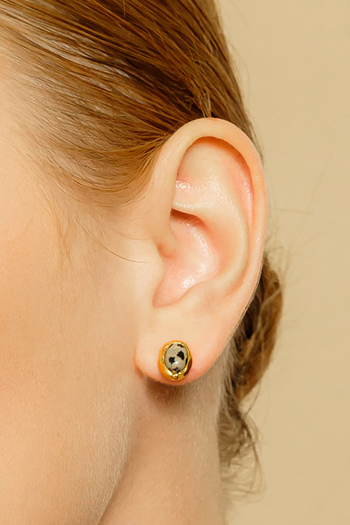 Silver925 Oval Stone Earrings PS015E