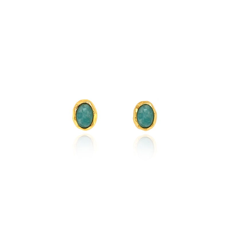 Silver925 Oval Stone Earrings PS015E