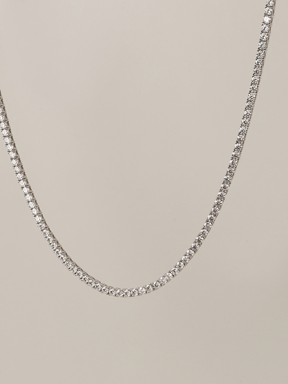 [Custom] Silver925 Moissanite Tennis Necklace PS099N