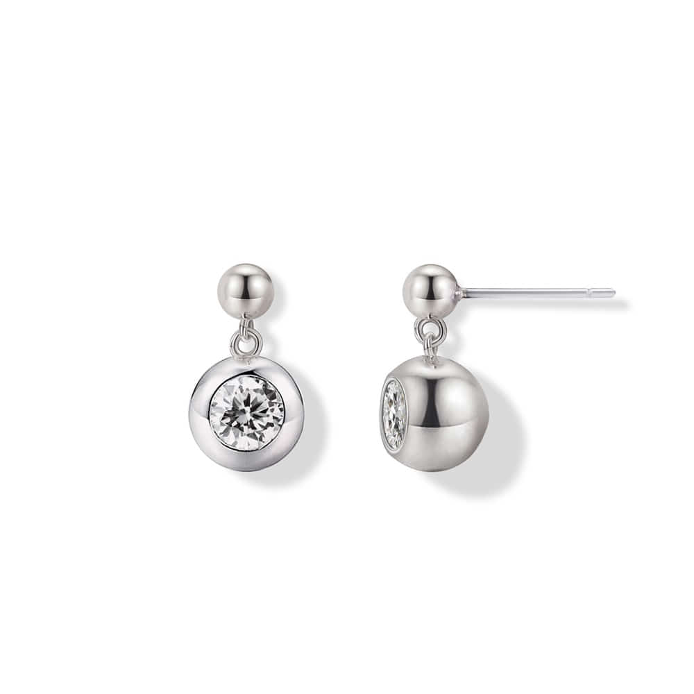 Drop Cubic Zirconia Ball Earrings PB112E