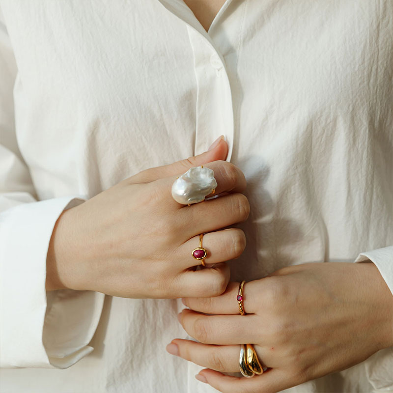 Silver925 Ellipse Ring PS019-1R
