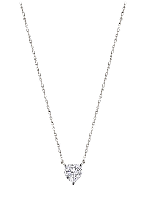 Silver925 Moissanite 0.5ct Heart Shape Cut Necklace PS116N