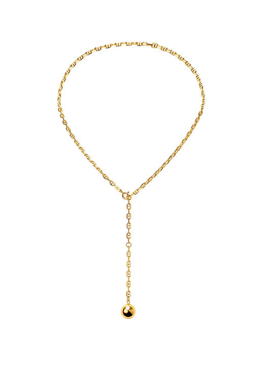 Silver925 Ball Y Necklace PS082N
