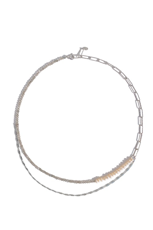 Silver925 Labradorite Fresh Water Pearl Necklace PS113N