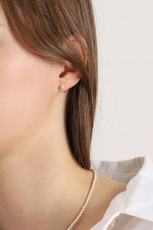 Silver925 SW Pearl Earrings 4mm PS083E