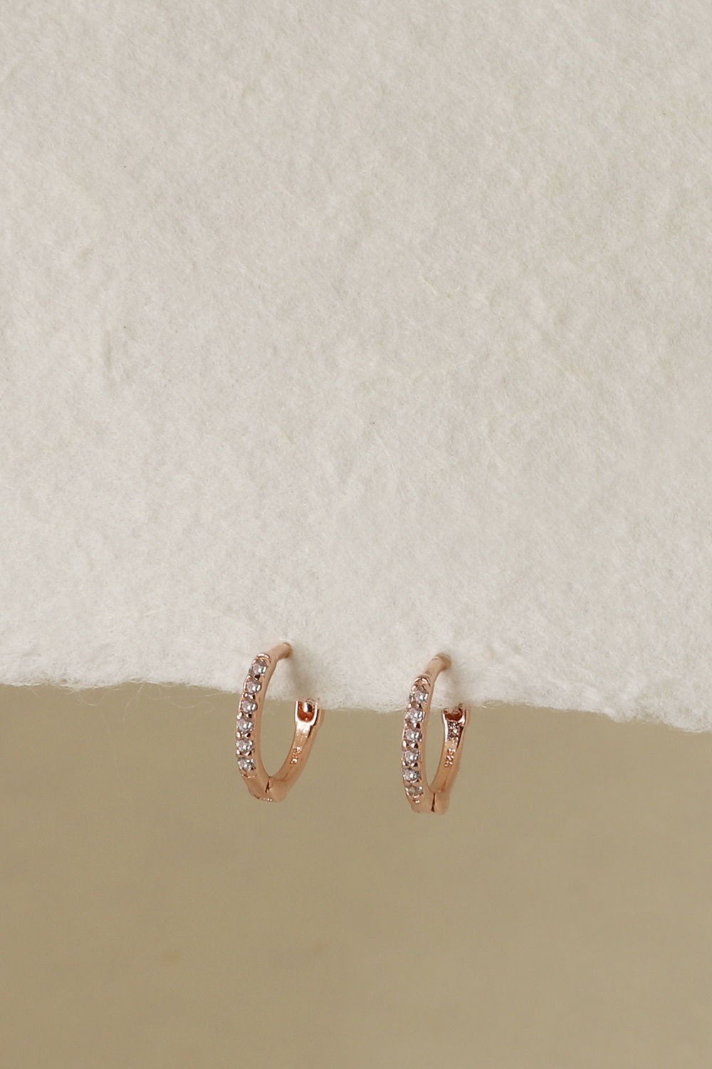 Silver925 Simple CZ Huggie Earrings PS124E