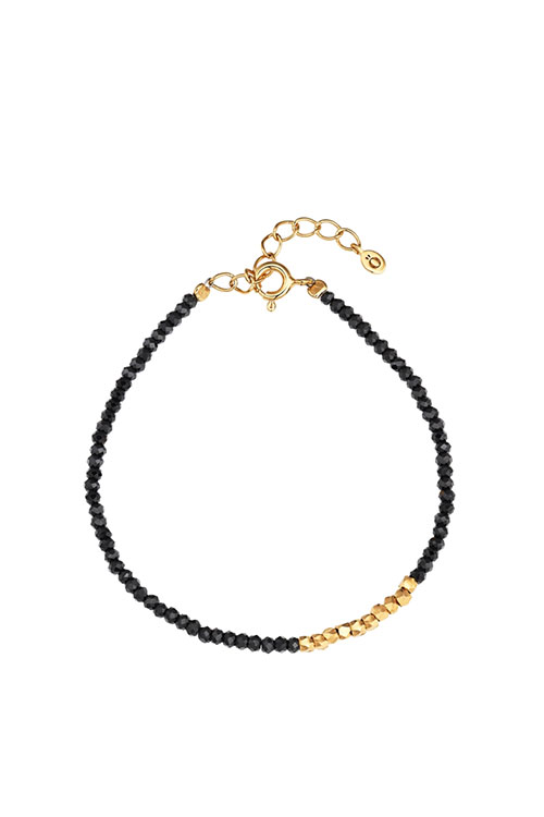 Silver925 Black Spinel Beads Bracelet PS007-1B_BK