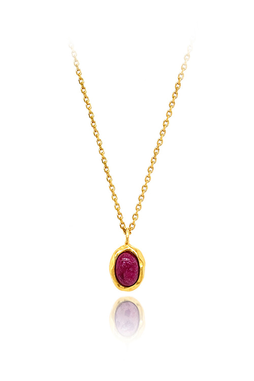Silver925 Oval Stone Necklace PS015N