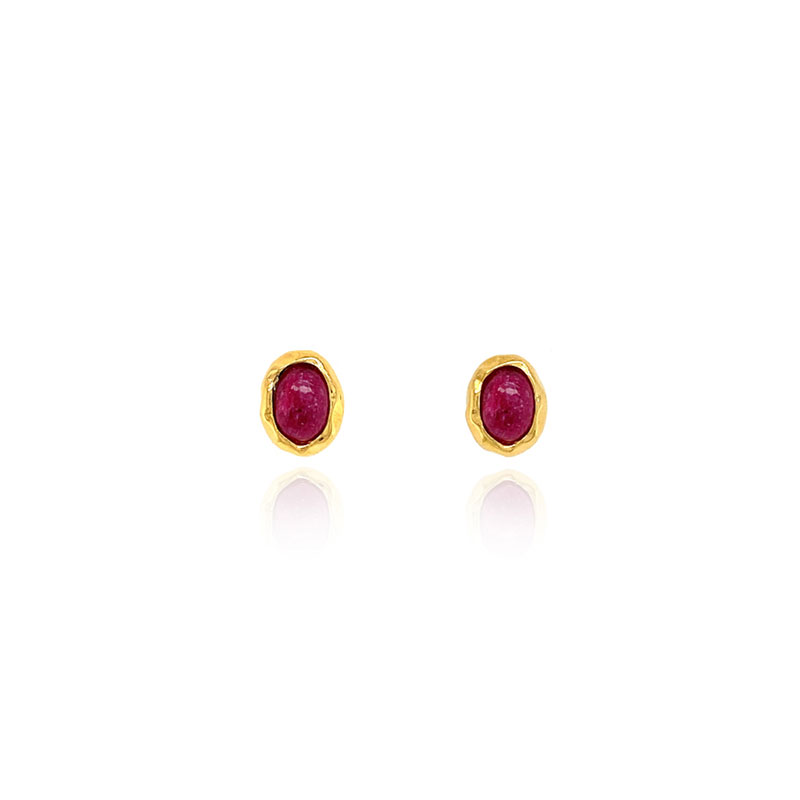 Silver925 Oval Stone Earrings PS015E