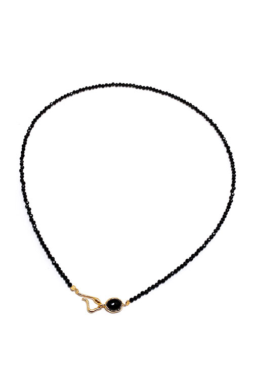 Silver925 Black Stone Necklace PS008N_BK_ONY