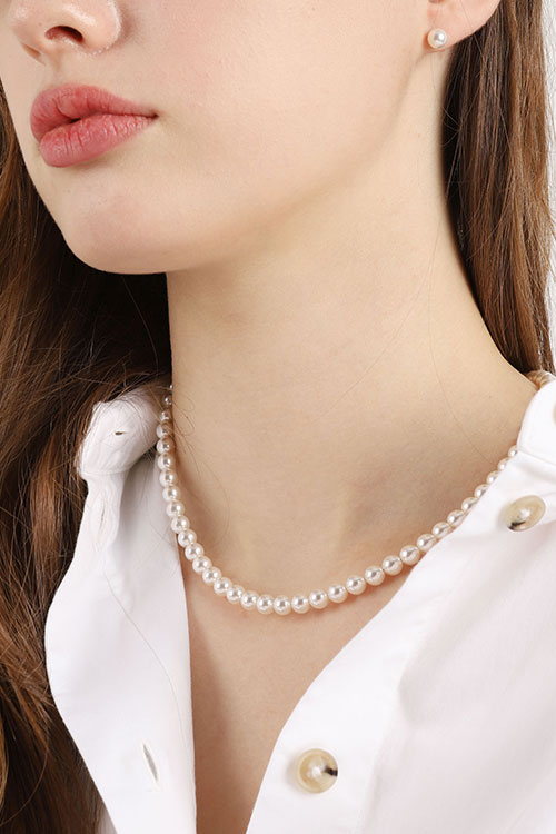 Silver925 SW Pearl Necklace 6mm PS083N