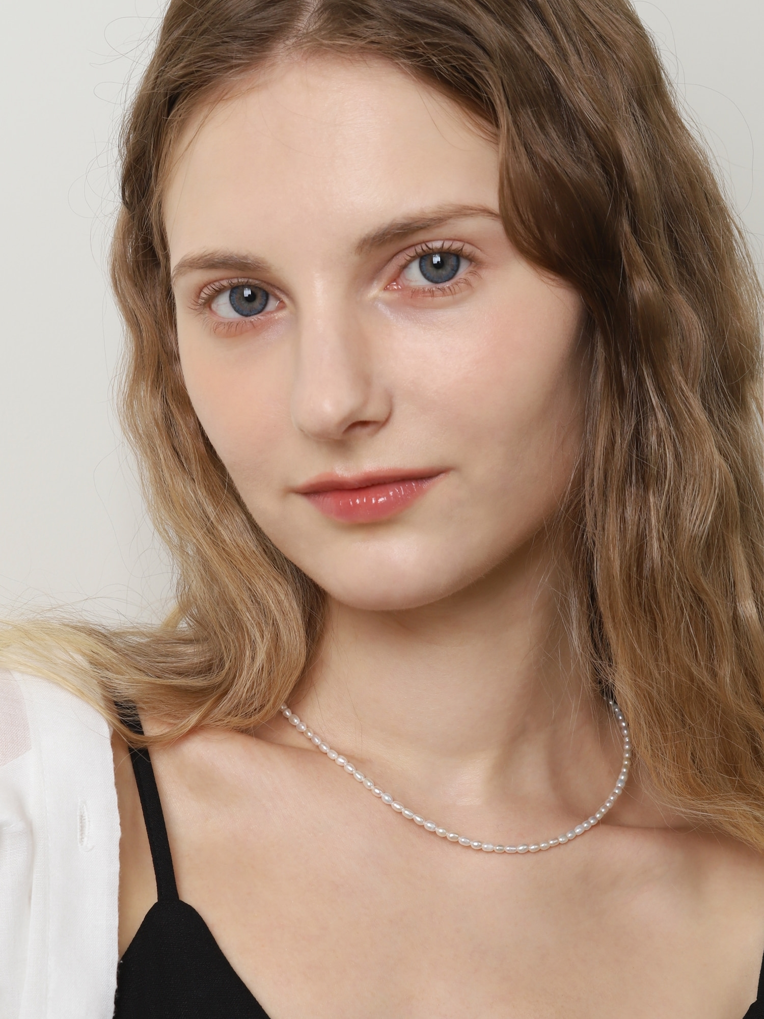 Silver925 Classic Fresh Water Pearl beaded Necklace PS059N
